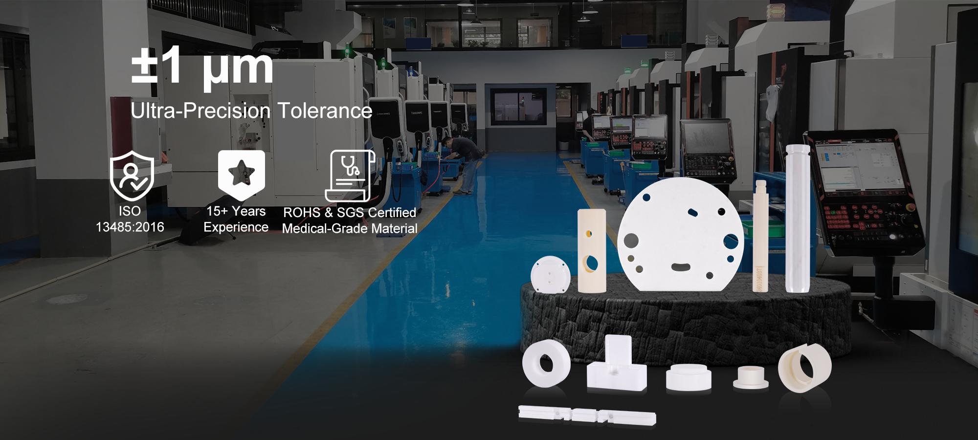 Blood Analyzer Ultra-Precision 1μm Medical Ceramic Parts Produced by Chinese CNC Factory XY Global